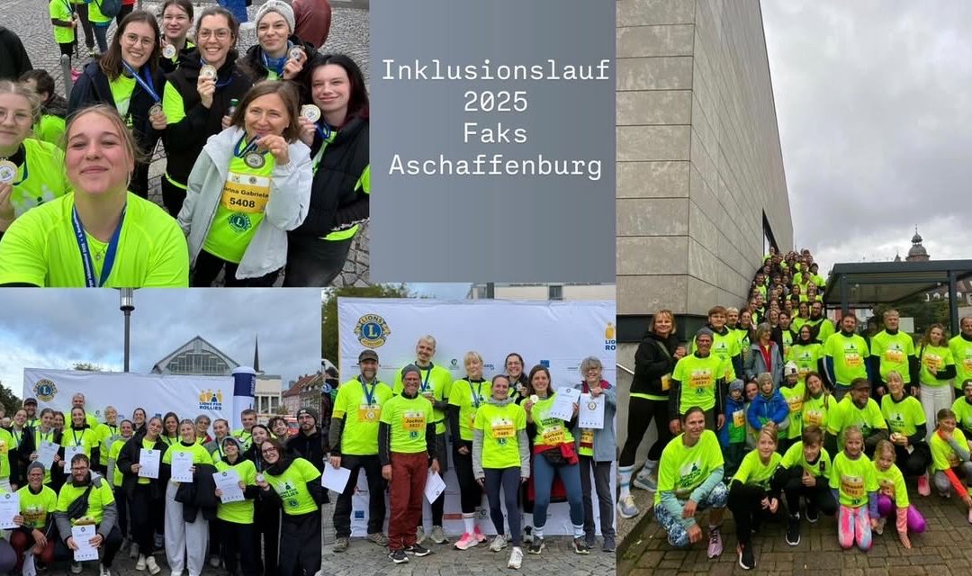 Inklusionslauf mit einem starken Teilnehmer/-innenfeld der Fachakademie für Sozialpädagogik Aschaffenburg